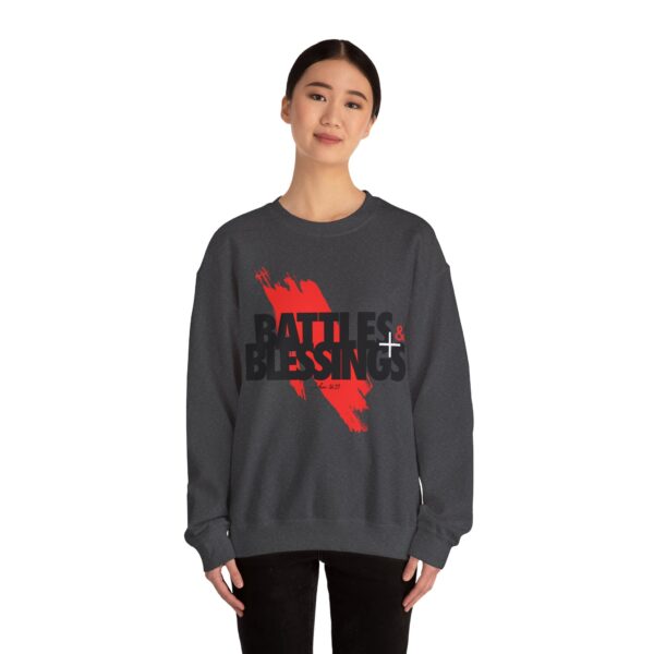 "Battles and Blessings Crewneck Sweatshirt – Faith Through Struggle | Unisex Christian Streetwear" - Image 3