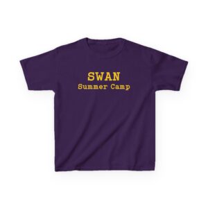 Swan Summer Camp Kids Tee — Youth Camp Shirt with Retro Logo